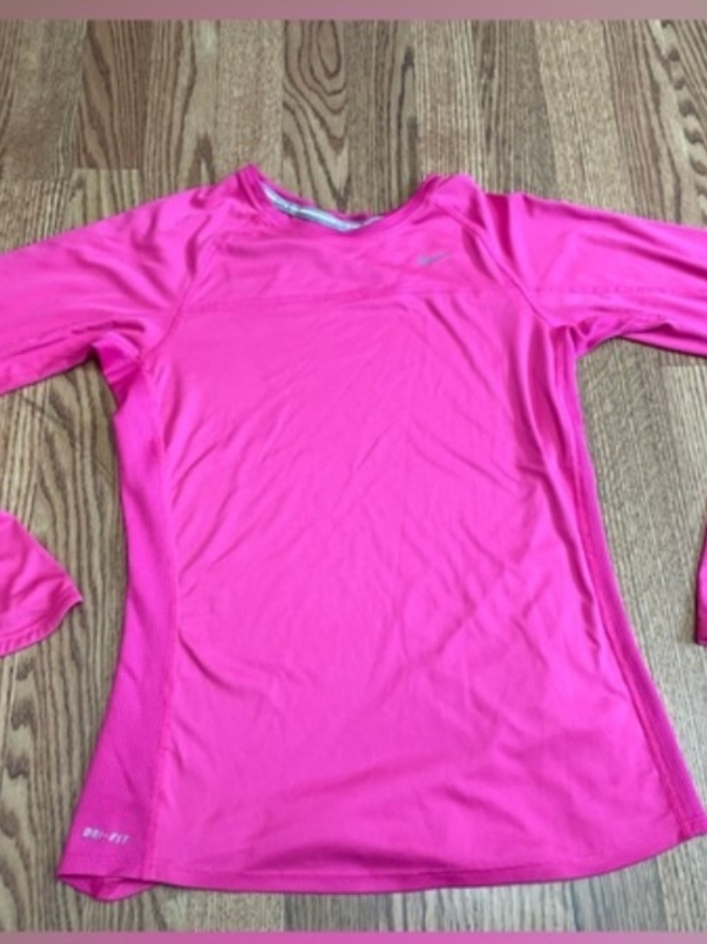 Nike Running Miler Pink Long Sleeve Performance Tee - Sz large